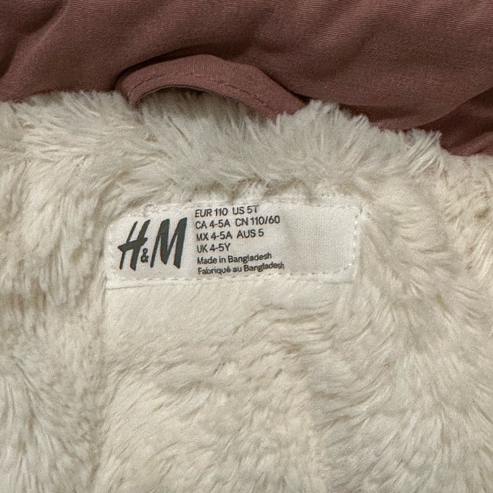 H&M Pink Jacket with Cream Faux Fur Lining - Picture 4 of 4